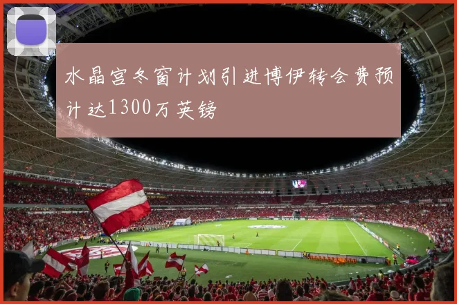 水晶宫冬窗计划引进博伊转会费预计达1300万英镑